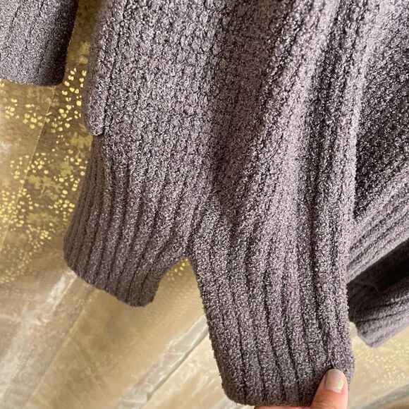 Barefoot Dreams Ash Dark Gray Waffle Knit CozyChic Lite Long Weekend Cardigan XL - Picture 7 of 10